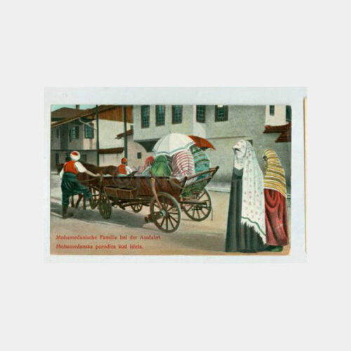 1920 Saraybosna Müslüman Aile Görünüş Kartpostal