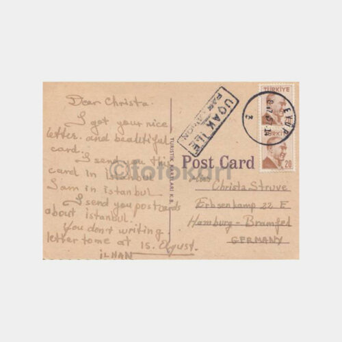 1957 Beyazıt Meydanı - Eyüp Damgalı Kartpostal - Görsel 3