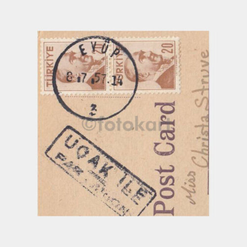 1957 Beyazıt Meydanı - Eyüp Damgalı Kartpostal - Görsel 2