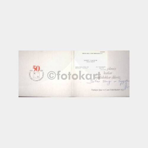 Şişe Cam Fabrikası - Vasfi Yalçın Tebrik Kartı