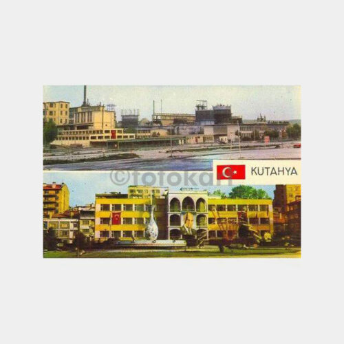 Kütahya Azot Fabrikası ve Şehir Meydanı Kartpostal