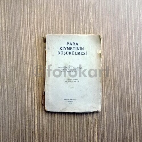 Para Kıymetinin Düşürülmesi - Charles Brouilhet, 1937