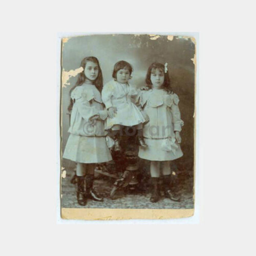 1910 Mısır İskenderiye - Kız Çocuklar Kabinet Fotoğraf