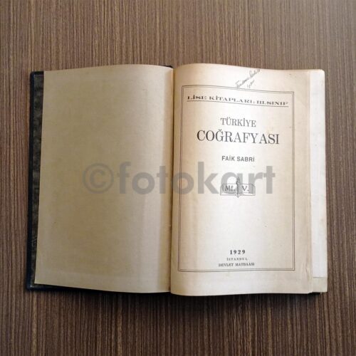 Türkiye Coğrafyası - Faik Sabri, Ders Kitabı, 1929