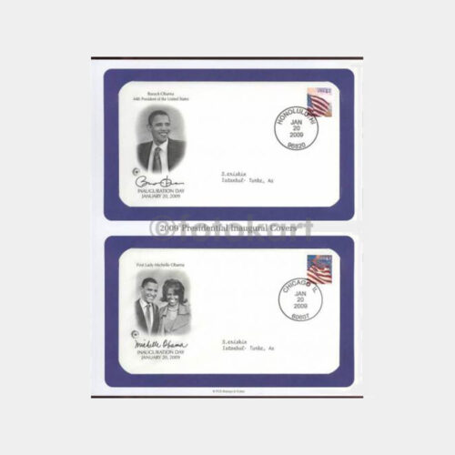 2009 ABD Başkanı Barack Obama ve Eşi Konulu 4 Adet FDC - Görsel 4