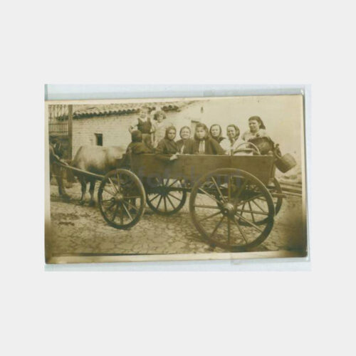 1930 Kağnı Arabası ile Aile Gezintisi Fotoğraf