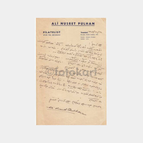 1947 Ali Nusret Pulhan 5 Adet Filatelik Yazı - Görsel 3