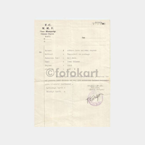 1938 Ankara Havacılık Tarihi Konulu Belge