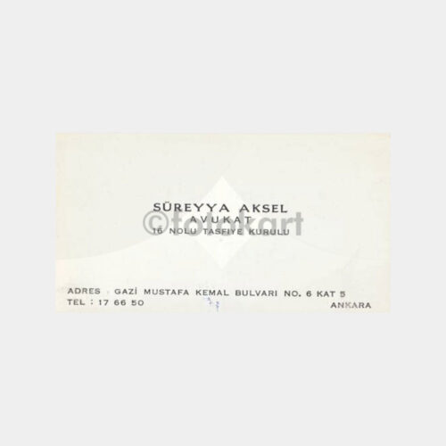 1970 Ankara Avukat Kartvizit