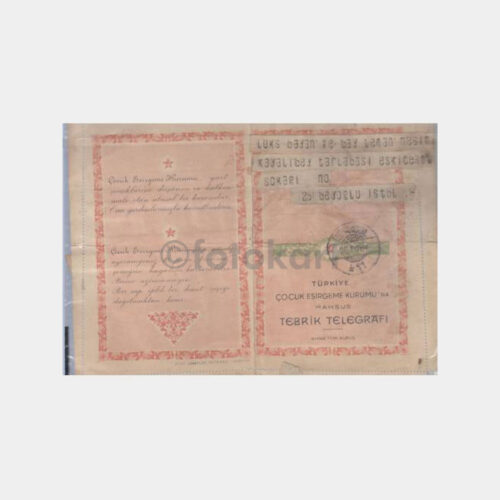 1946 Ankara - Çocuk Esirgeme Kurumu Tebrik Telgraf - Görsel 2