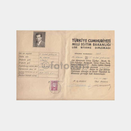 1950 Ankara Atatürk Lisesi Diploması