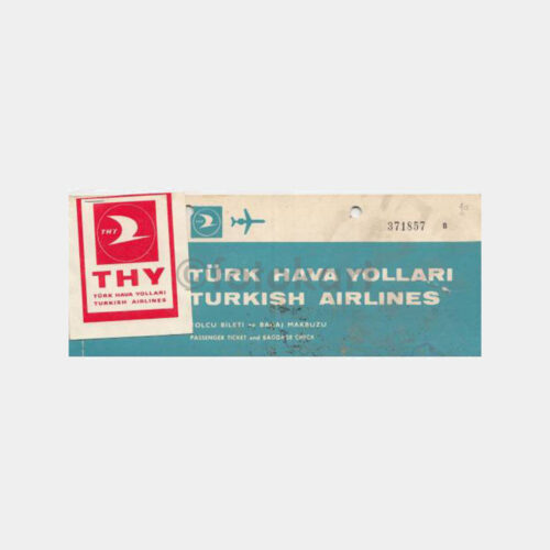 1960 Ankara İstanbul THY Eski Uçak Bileti