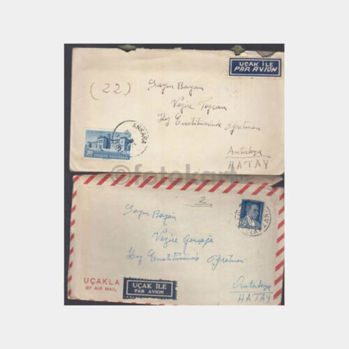 1951 Antakya Köy Enstitüsü Adresli 32 Adet Zarf - Görsel 3