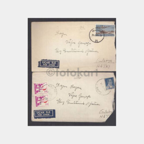 1951 Antakya Köy Enstitüsü Adresli 32 Adet Zarf - Görsel 4