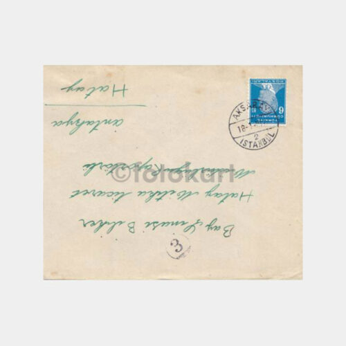 1940 İstanbul Aksaray -Antakya Damgalı- Pullu Zarf