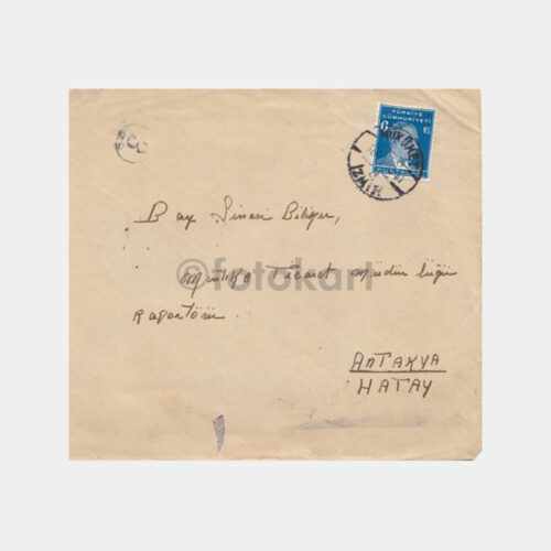1940 İzmir Hükümet -Antakya Damgalı- Pullu Zarf