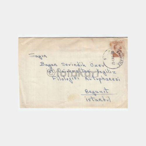 1958 Bandırma Posta Damgalı Zarf