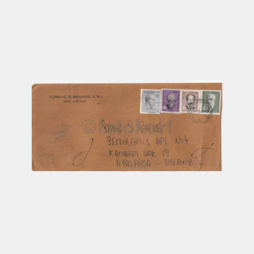 1967 T. İş Bankası Baskılı Posta Damgalı Zarf