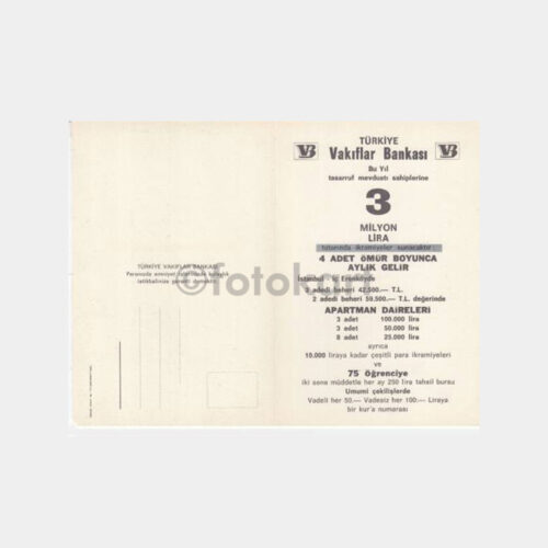 1968 T. Vakıflar Bankası İkramiye Kartı - Görsel 2