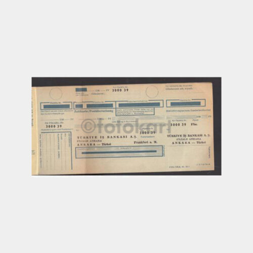 1965 Almanya Türk İşçisi -T.İş Bankası- Çek Defteri - Görsel 3