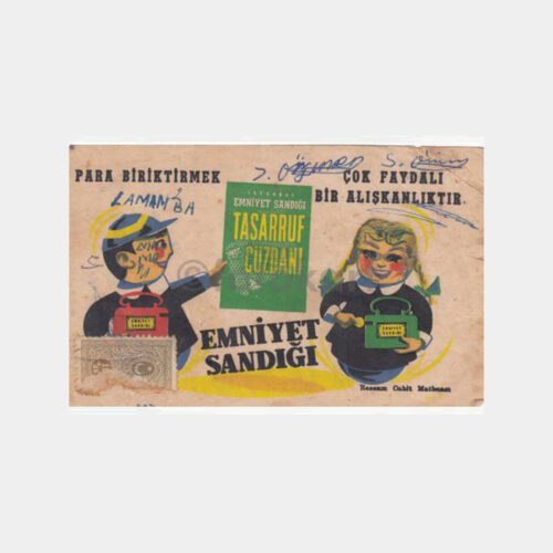 1957 Emniyet Sandığı -Kullanılmış- Banka Kurutma Kartı