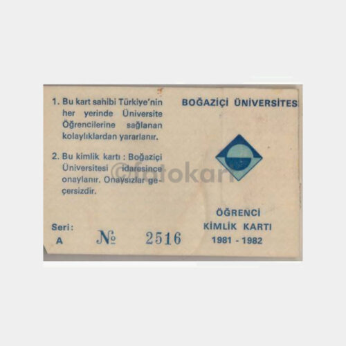 1981 Boğaziçi Üniversitesi Öğrenci Kartı