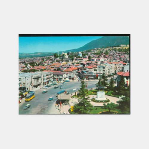 1974 Bursa Cumhuriyet Meydanı Görünüş Kartpostal