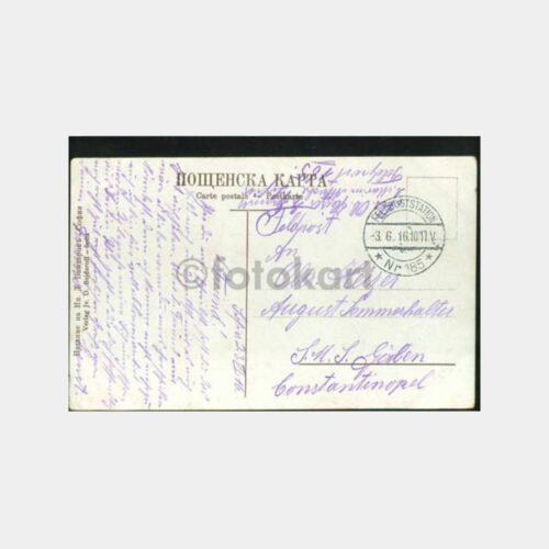 1916 Goeben - Yavuz Denizci Feldpost Damgalı Kart