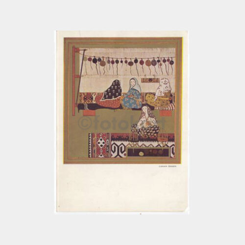 Ressam Canan Öngen - Halı Dokuyan Tablo Tebrik (Doktor İmzalı)