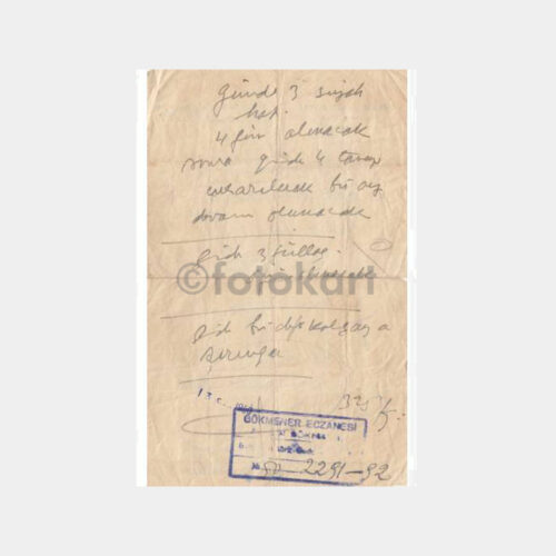 1950 Doktor Ekrem Şerif Egeli Reçetesi - Görsel 2