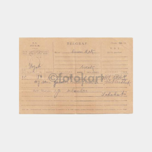 1957 Erdek Posta Damgalı Telgraf Kağıdı