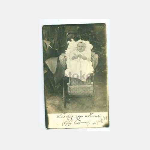 1908 Bebek Arabasında Bebek Görünüş Fotoğraf