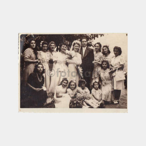 1944 Ermenice Yazılı Gelin Damat Ailesi Konulu Fotoğraf