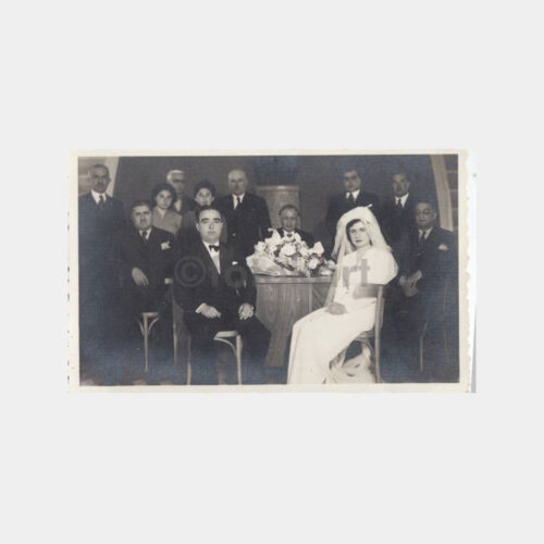 1944 İzmir Nikah Töreni Gelin Damat Fotoğraf