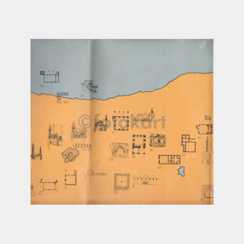 1974 Kıbrıs Türk Eserleri Haritası - Dev Ebat