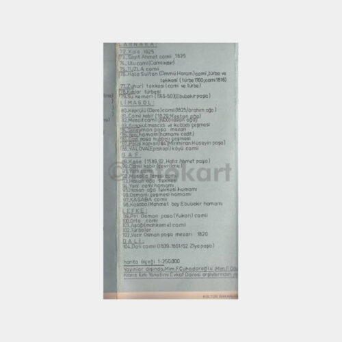 1974 Kıbrıs Türk Eserleri Haritası - Dev Ebat - Görsel 2