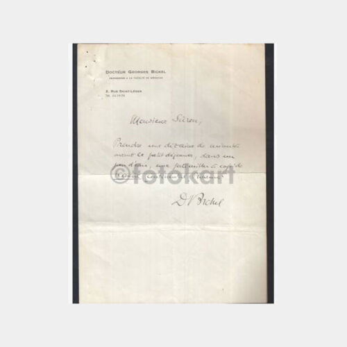 1930 İsviçre Cenevre Dr Georges Bickel Yazısı