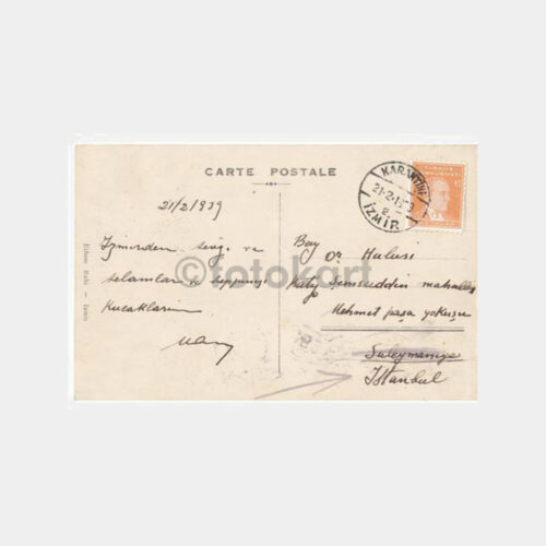1939 İzmir Karantina Posta Damgalı Fotokart - Görsel 2