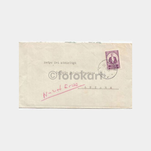 1963 İzmir Basmane Posta Damgalı Zarf