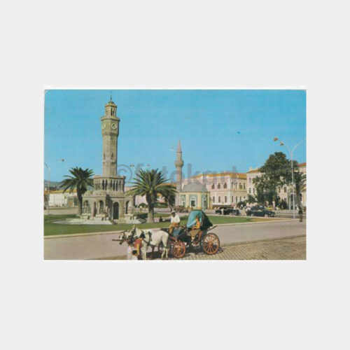1964 İzmir Konak Fayton Kartpostal