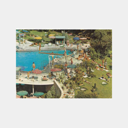 1970 İzmir Efes Oteli Havuzu Görünüş Kartpostal
