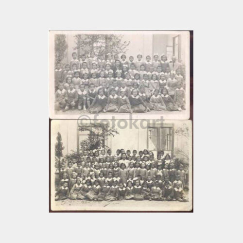 1947 İzmir Misakı Milli İlkokulu 2 Adet Fotoğraf