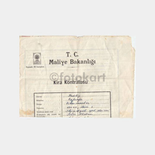 1961 Kadıköy Caferağa Eski Kira Konrtatı - Görsel 2