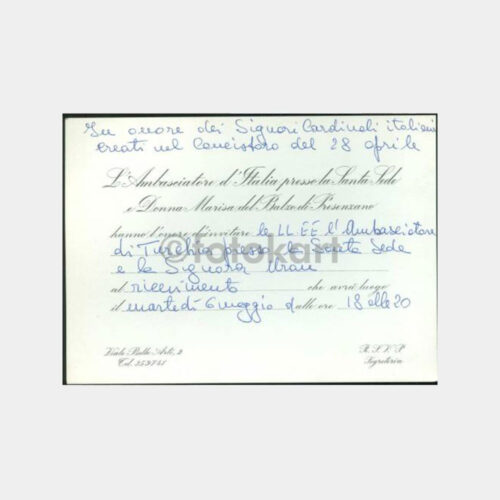 1969 Konsolosluk Davetiyesi - İtalya