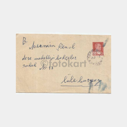 1954 Eskişehir Köprübaşı -Lüleburgaz Damgalı- Zarf