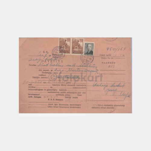 1950 Urfa Mahkeme Tebliğ Mazbatası
