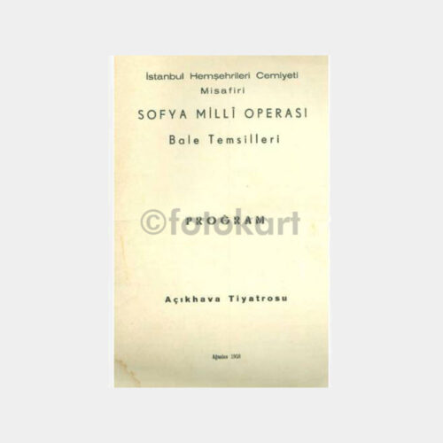 1958 Sofya Milli Operası Bale Temsilleri Program