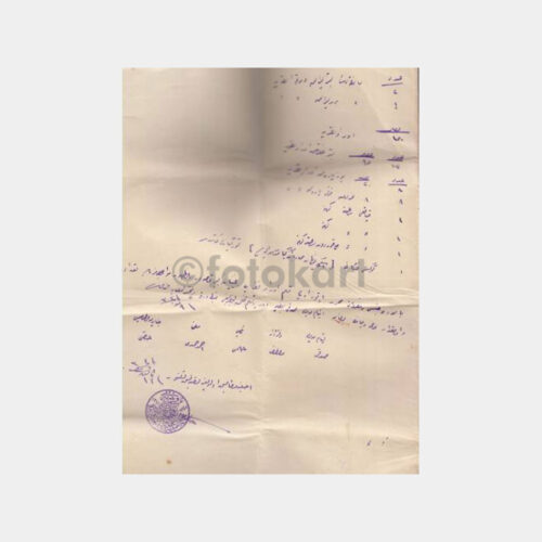 1926 Osmanlıca Resmi Mühürlü Tespit Tutanağı