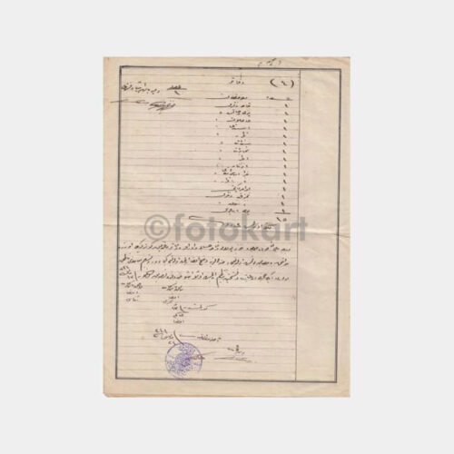 1925 Osmanlıca Devir Senedi Hesap Hulasası