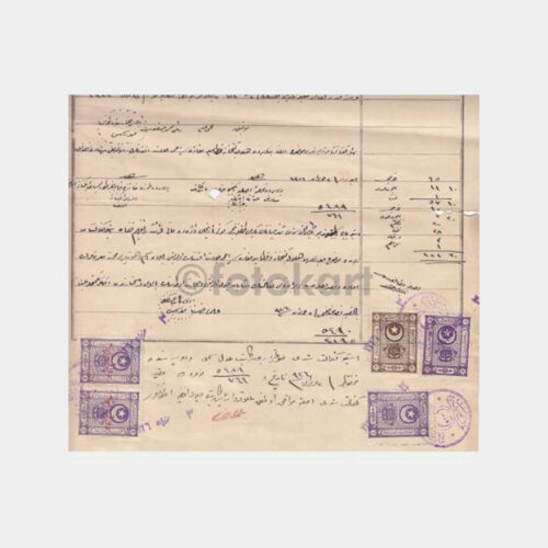 1926 Osmanlıca Fiskal Pullu Sözleşme Belgesi - Görsel 2